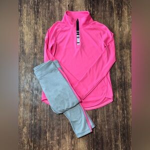 Under Armour Youth Pink and Grey Matching Outfit